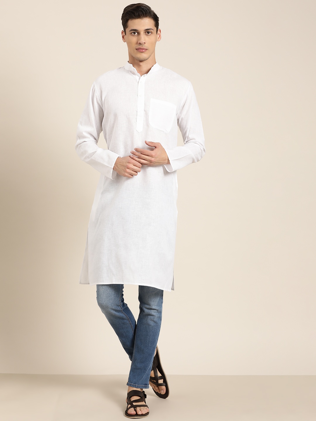 

SOJANYA Men White Kurta