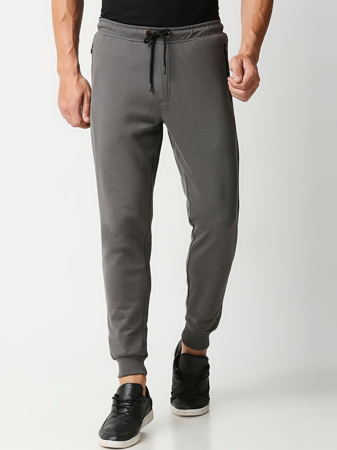

Bewakoof Men Grey Solid Joggers