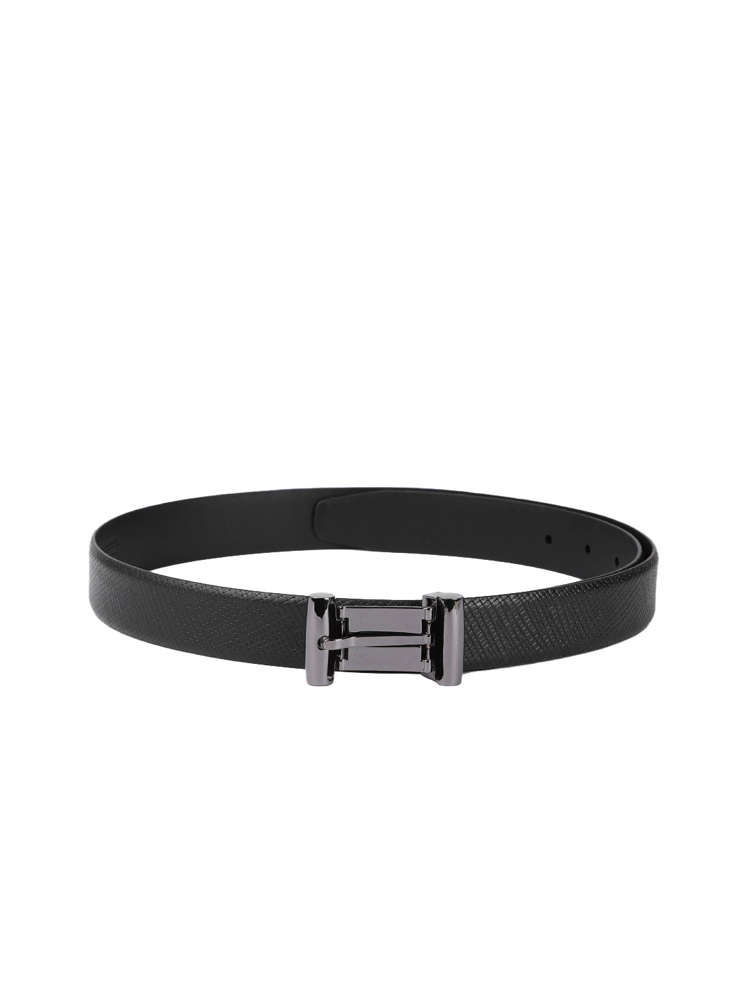 

Van Heusen Men Black Textured Leather Belt