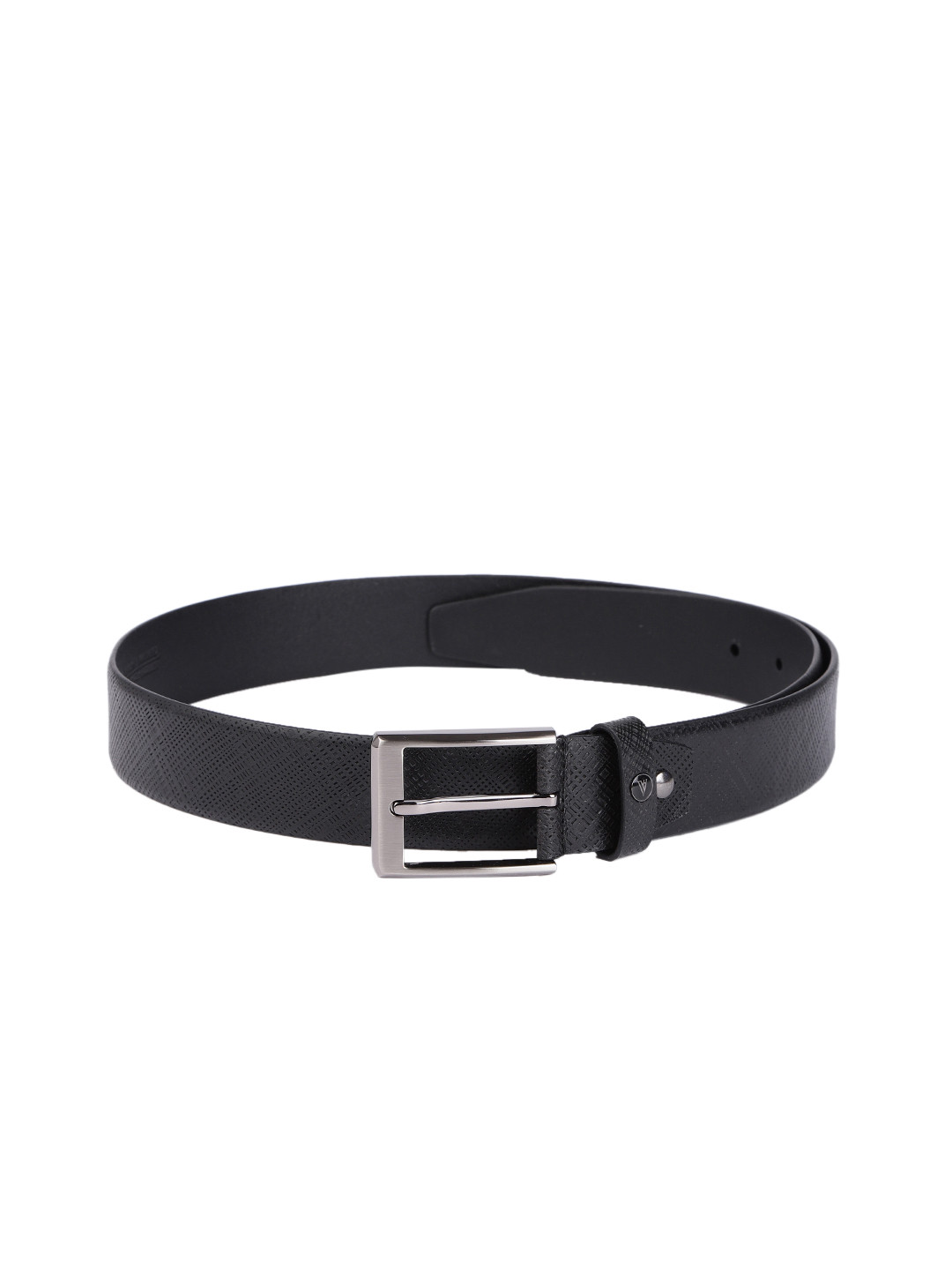 

Van Heusen Men Black Textured Leather Belt