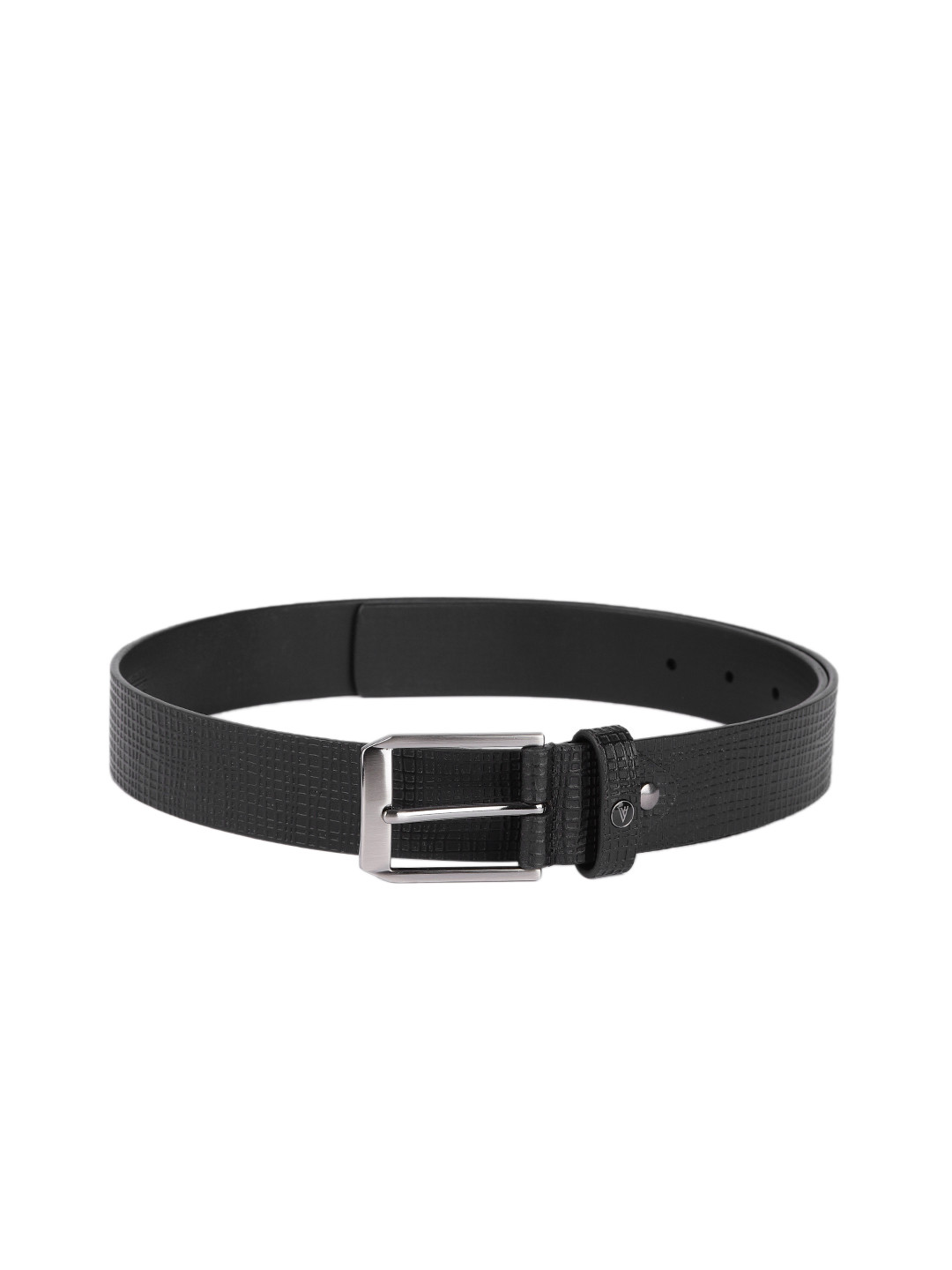 

Van Heusen Men Black Textured Leather Belt