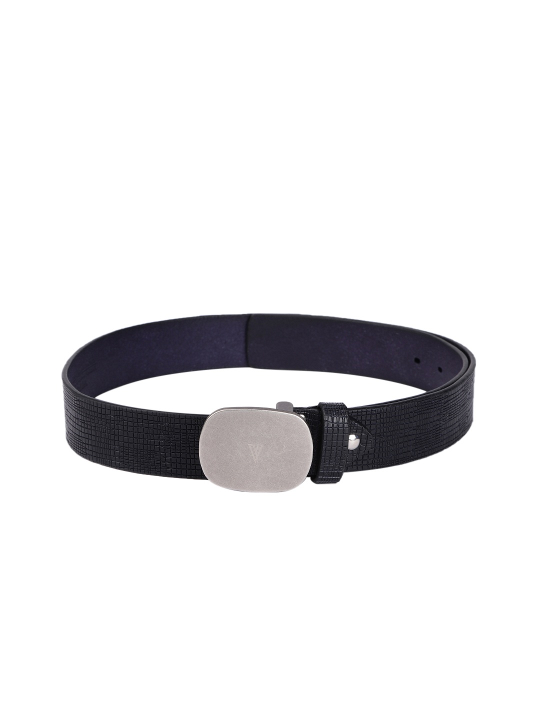

Van Heusen Men Black Textured Leather Belt