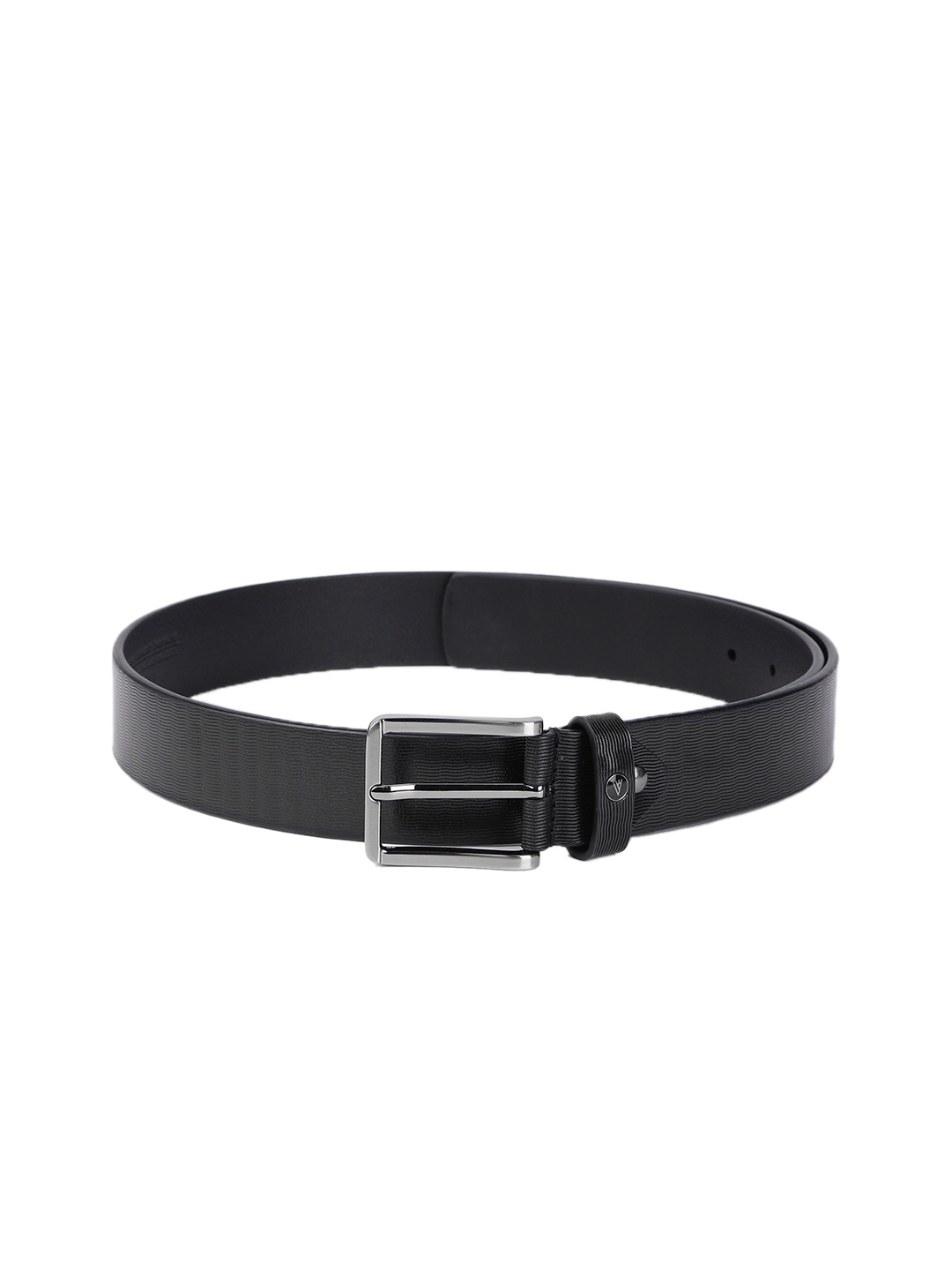 

Van Heusen Men Black Textured Leather Belt