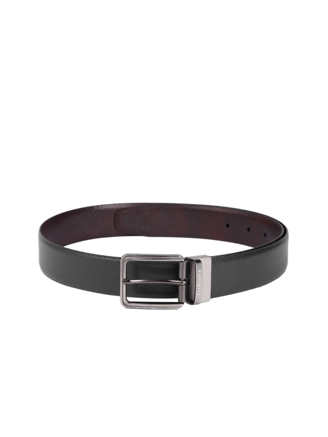 

Van Heusen Men Navy Blue & Brown Textured Reversible Leather Belt