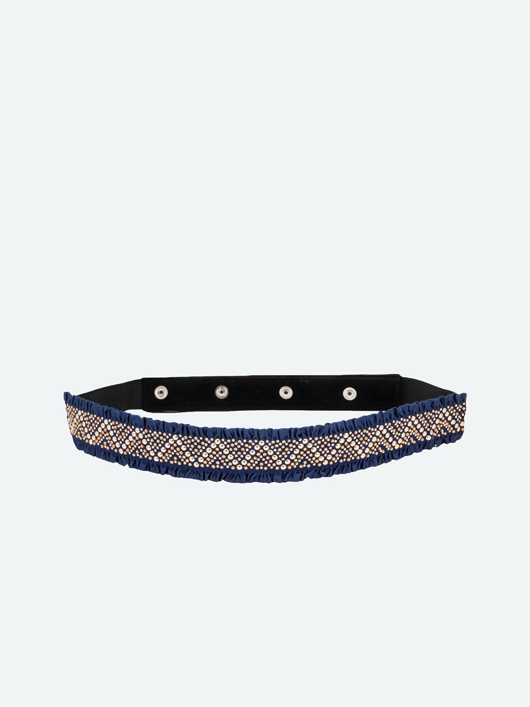 

DEEBACO Women Blue Embellished Ruffled PU Belt