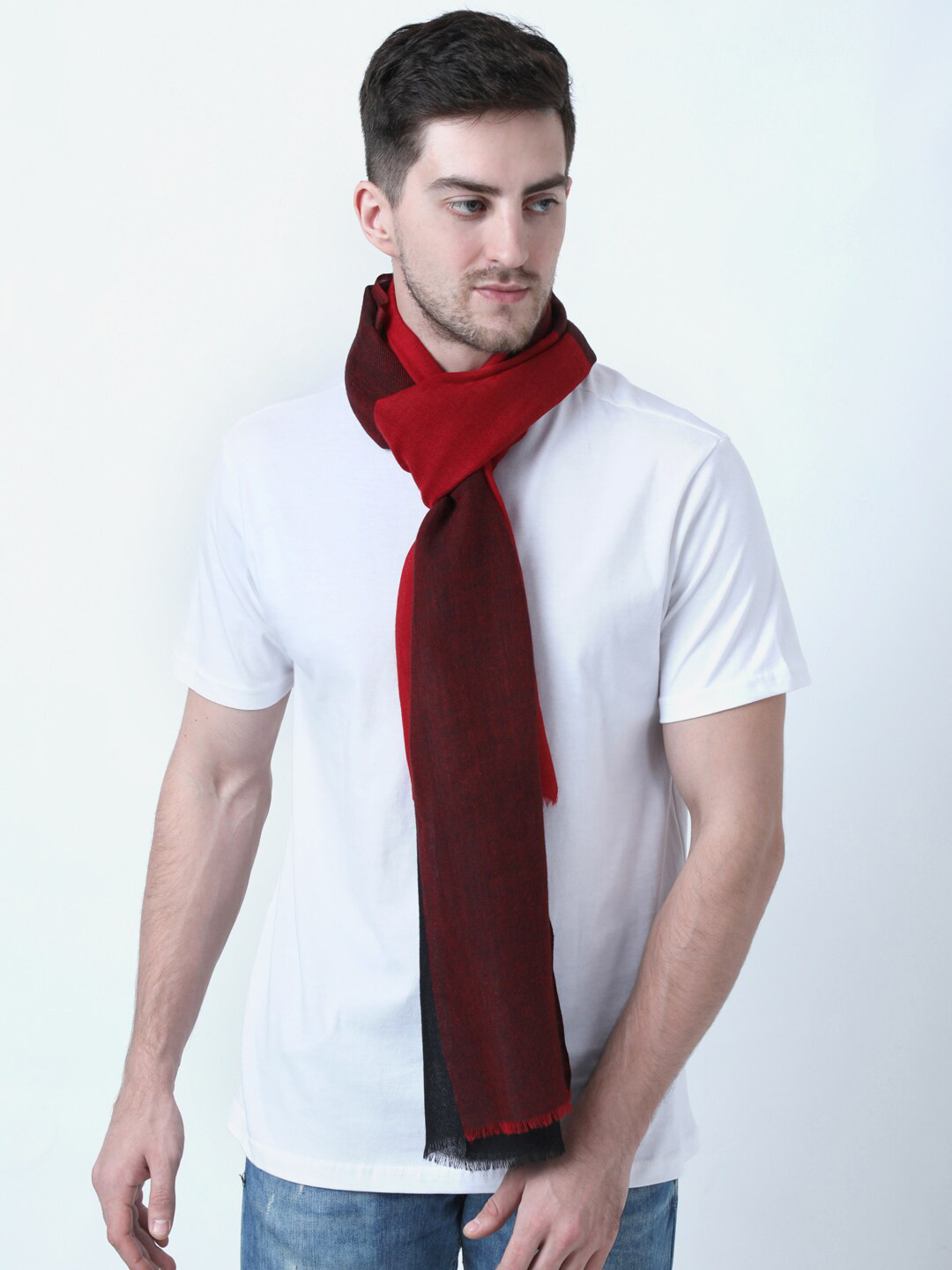 

Calvadoss Men Red & Brown Woven Design Stole
