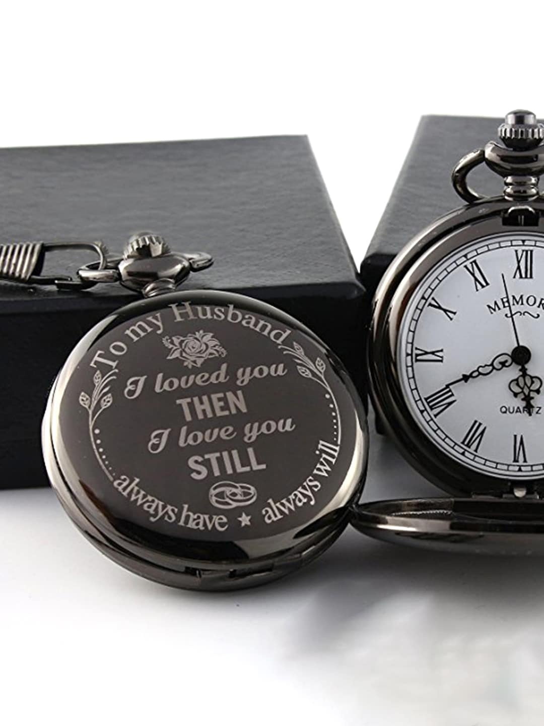 

Yellow Chimes Men Black & White Stainless Steel Pocket Watch Pendant
