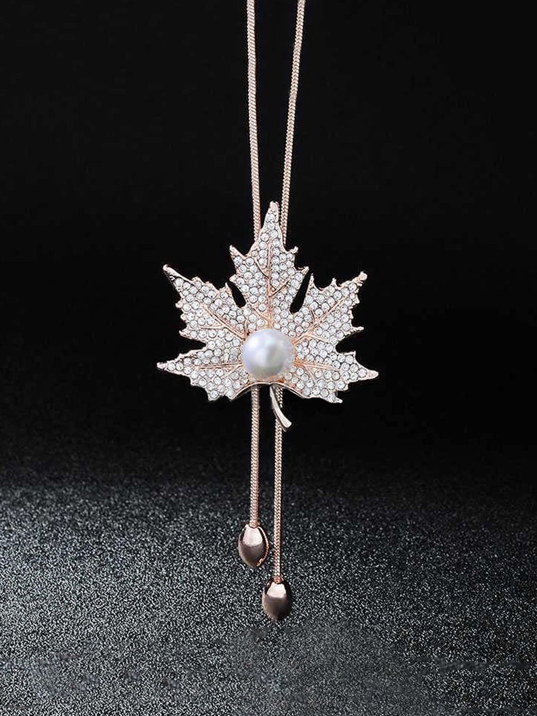 

Yellow Chimes Rose Gold & White Rose Gold-Plated Necklace