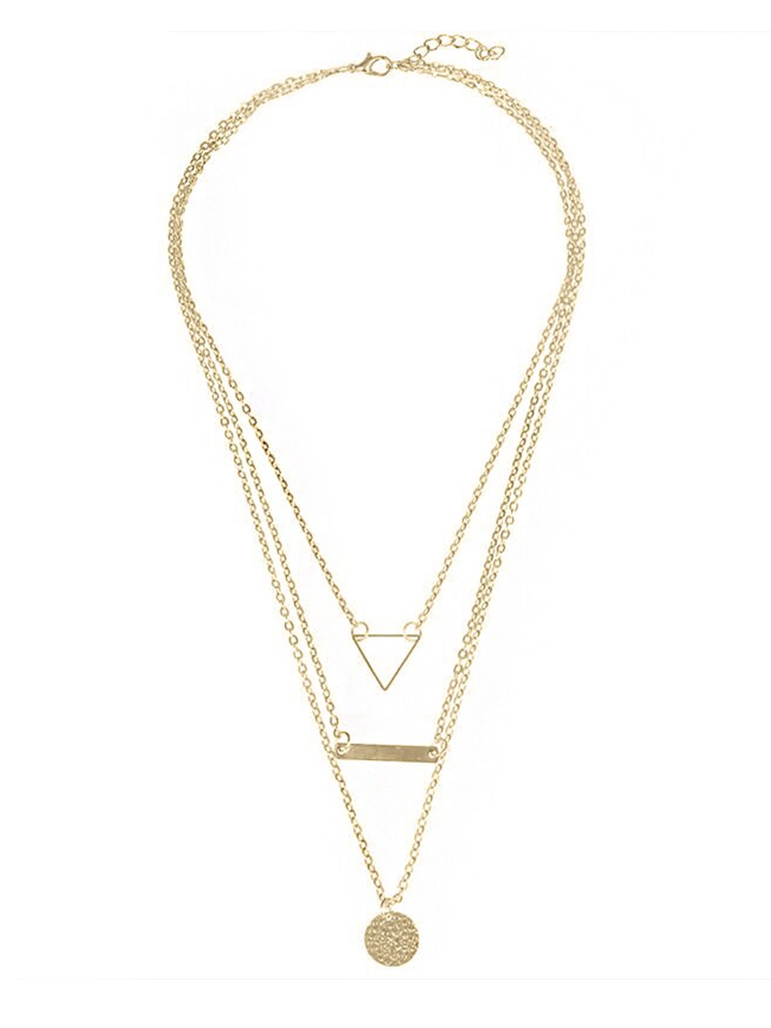 

Yellow Chimes Gold-Plated Multilayer Chain Long Necklace