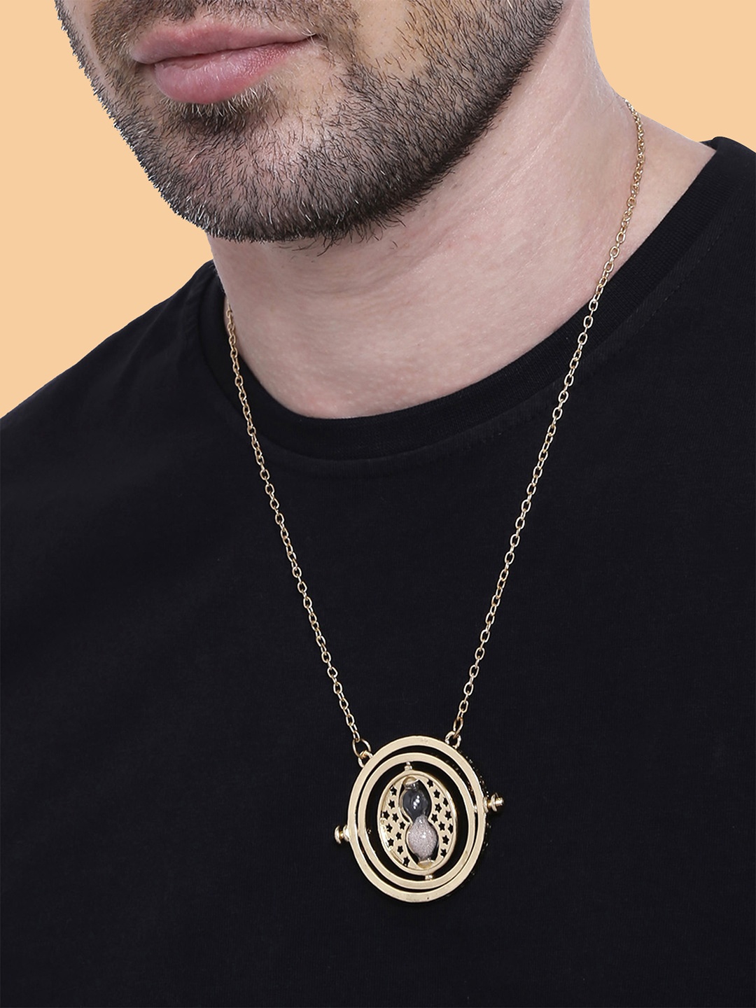 

Yellow Chimes Gold-Plated Time Turner Locket Pendant With Chain