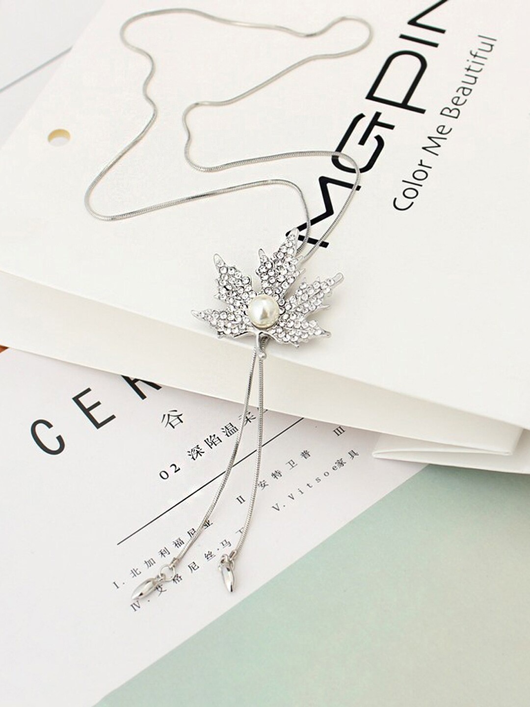 

Yellow Chimes Silver-Toned Silver-Plated Necklace