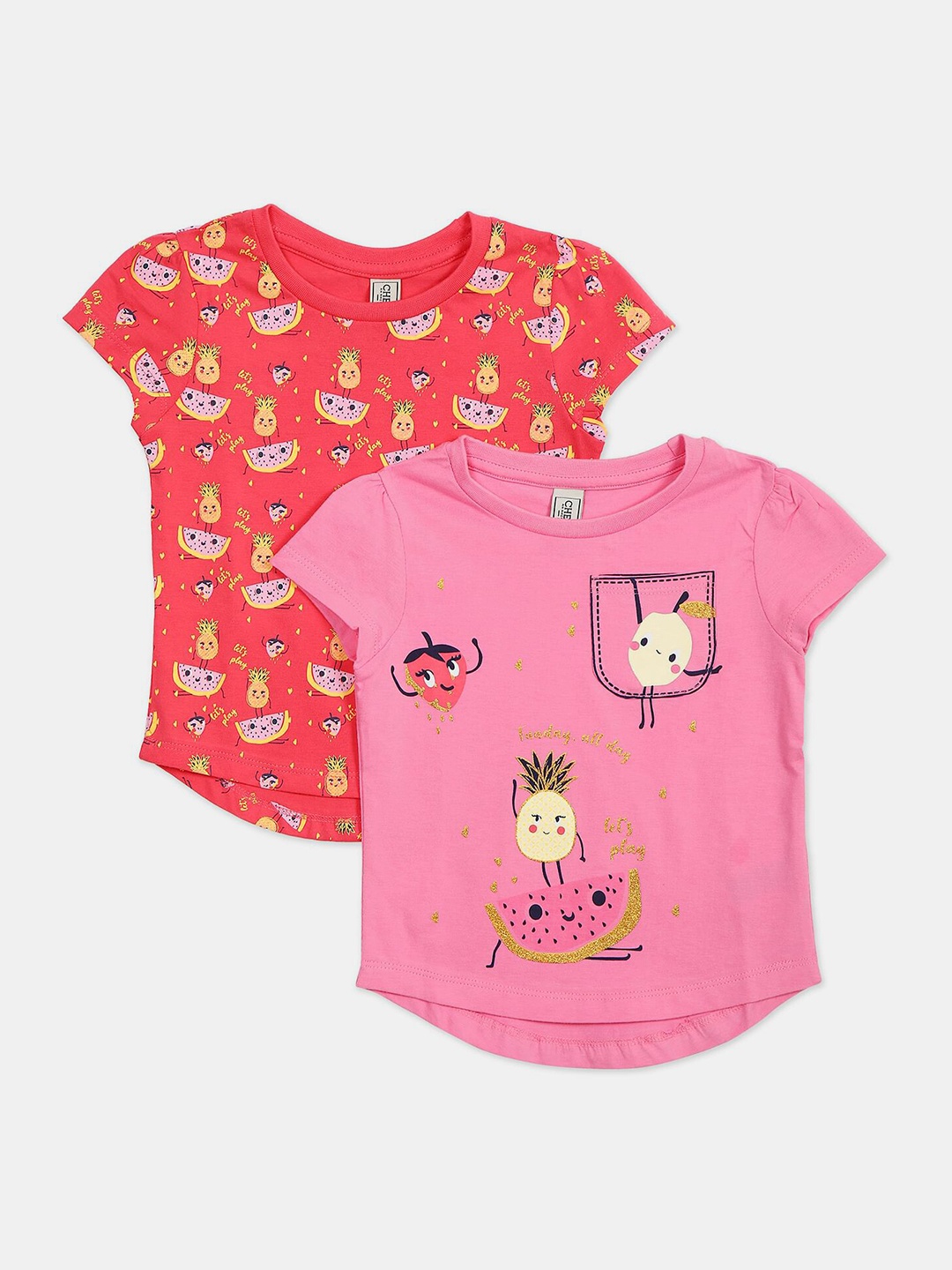 

Cherokee Girls Assorted Pack Of 2 Printed T-shirts