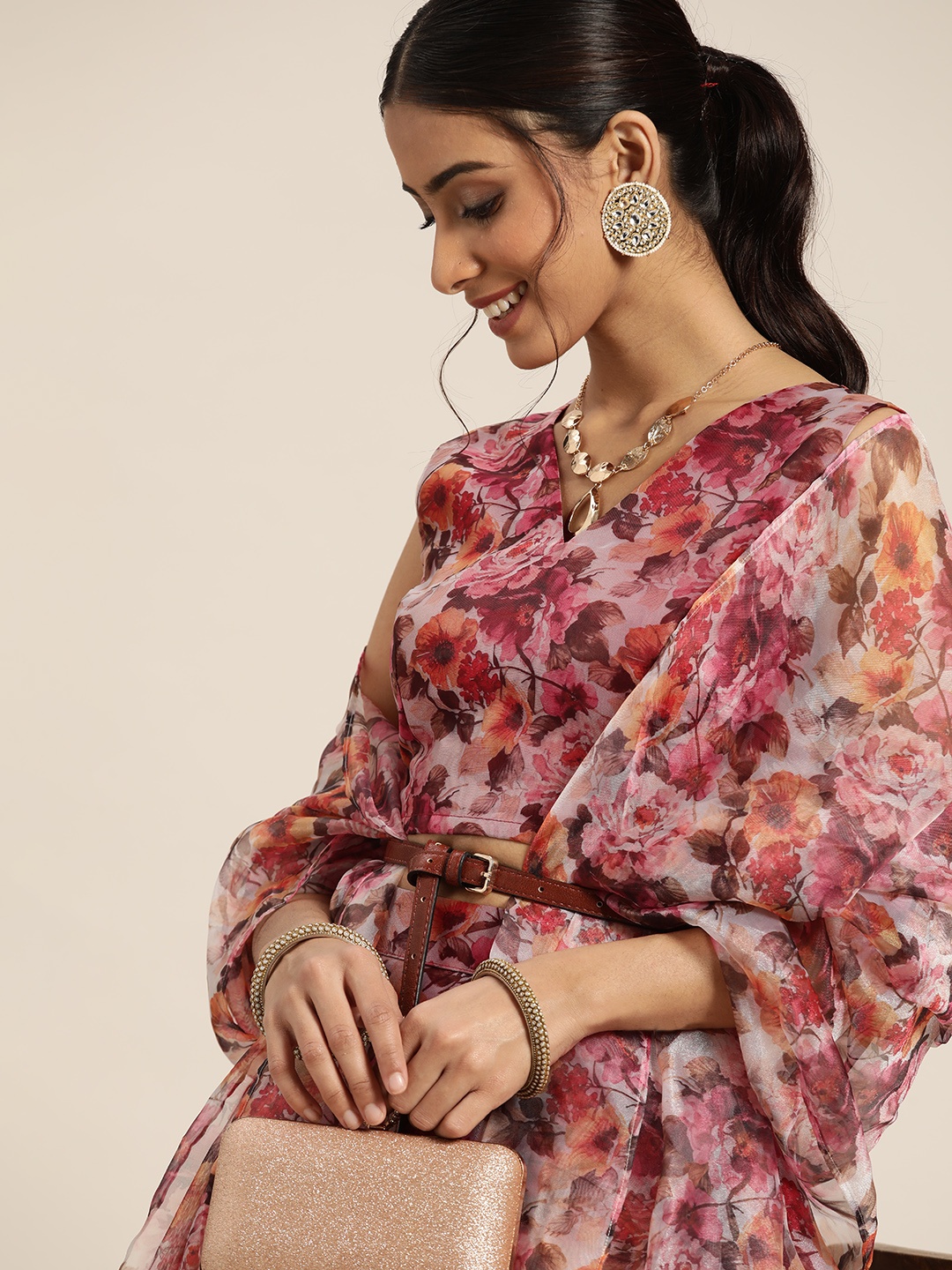 

Sangria Pink & Orange Digital Printed Semi-Stitched Lehenga & Unstitched Blouse Dupatta