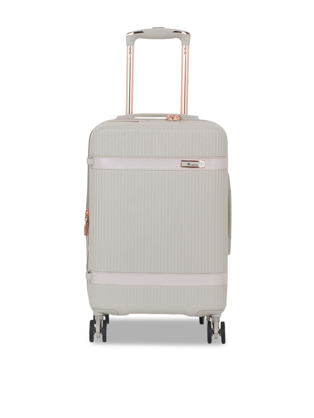

IT luggage Grey Textured Hard-Sided Trolley Suitcase