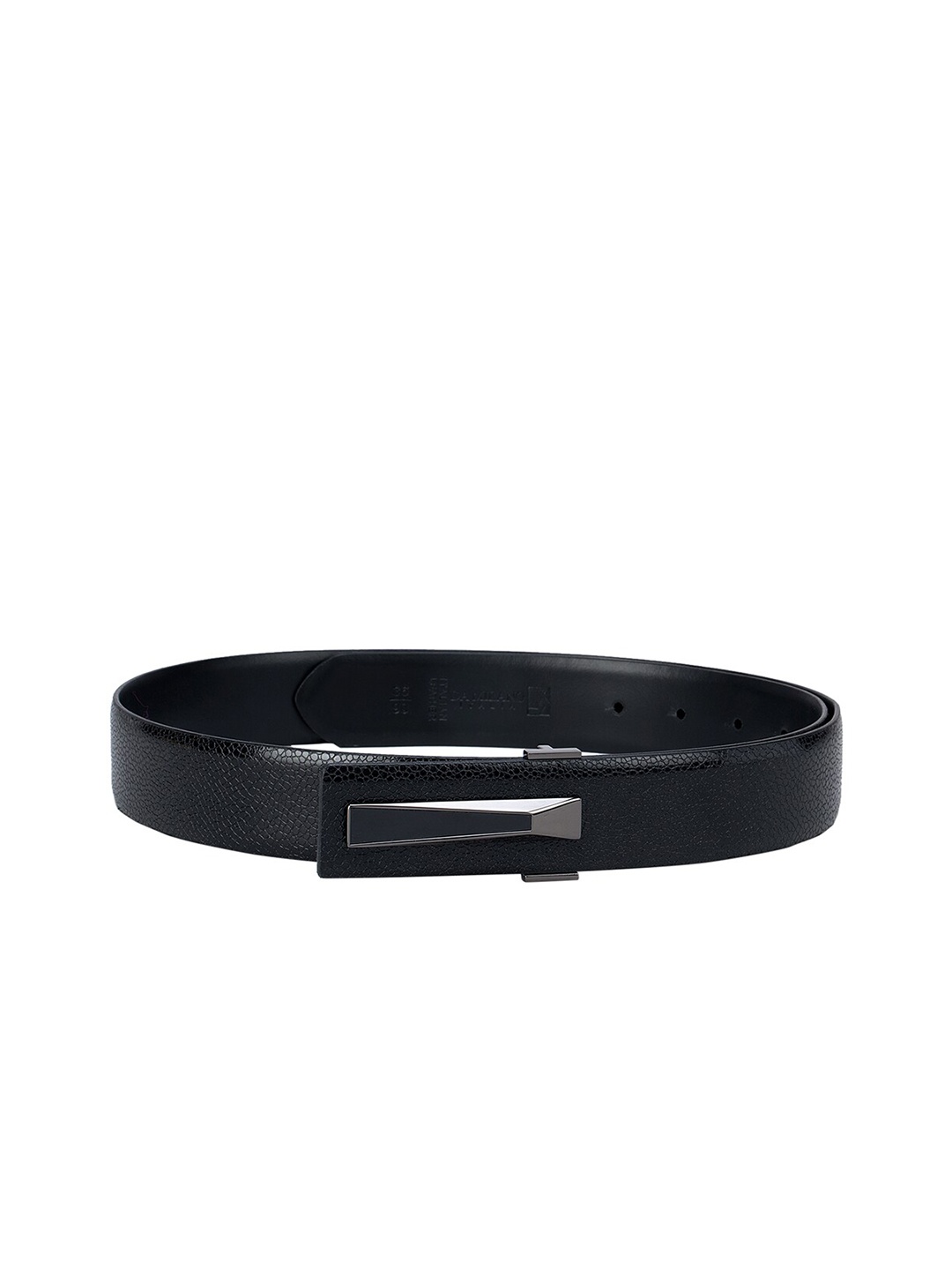 

Da Milano Men Black Textured Leather Belt