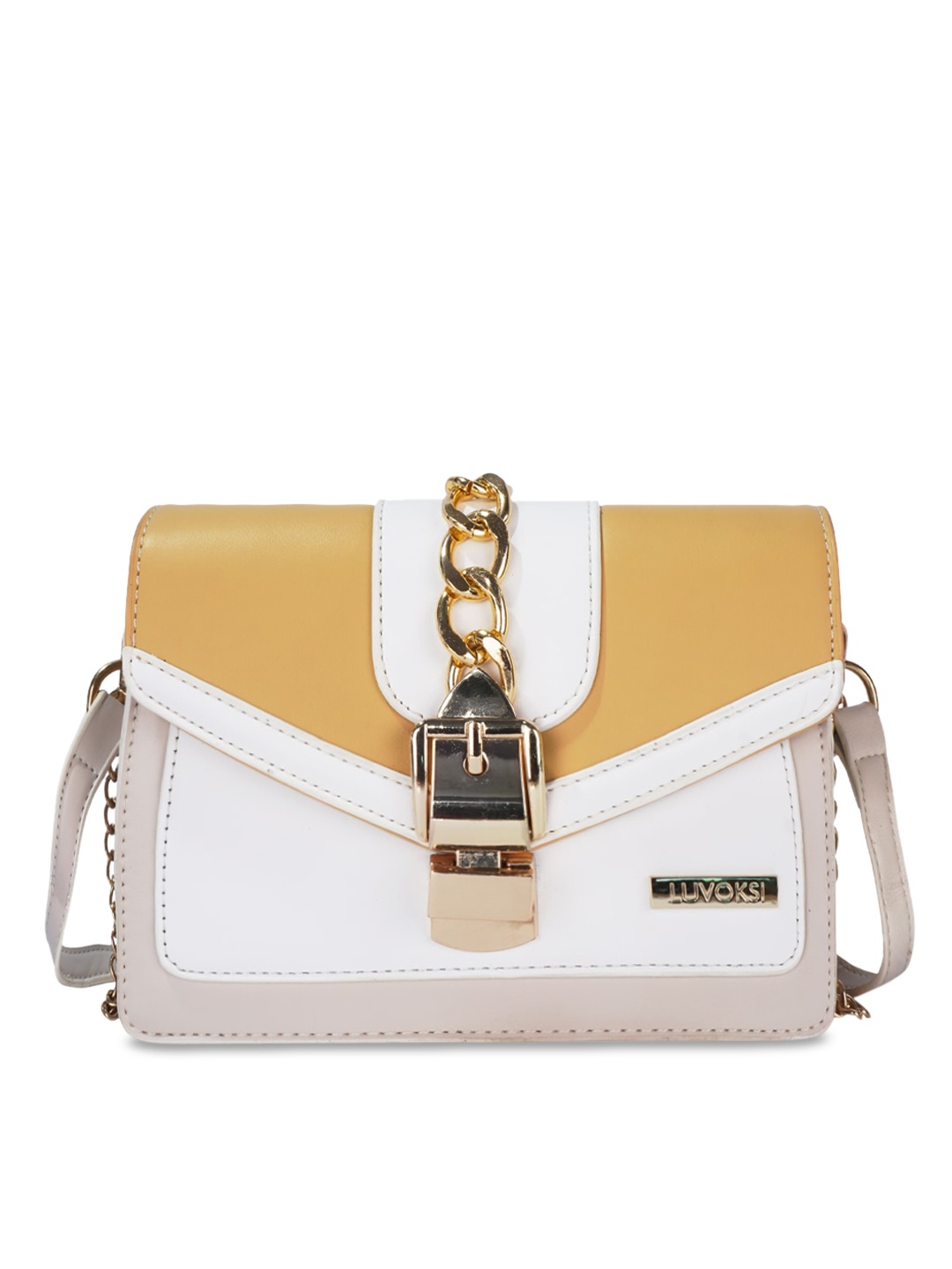

Luvoksi Multicoloured Colourblocked PU Structured Handheld Bag, Multi