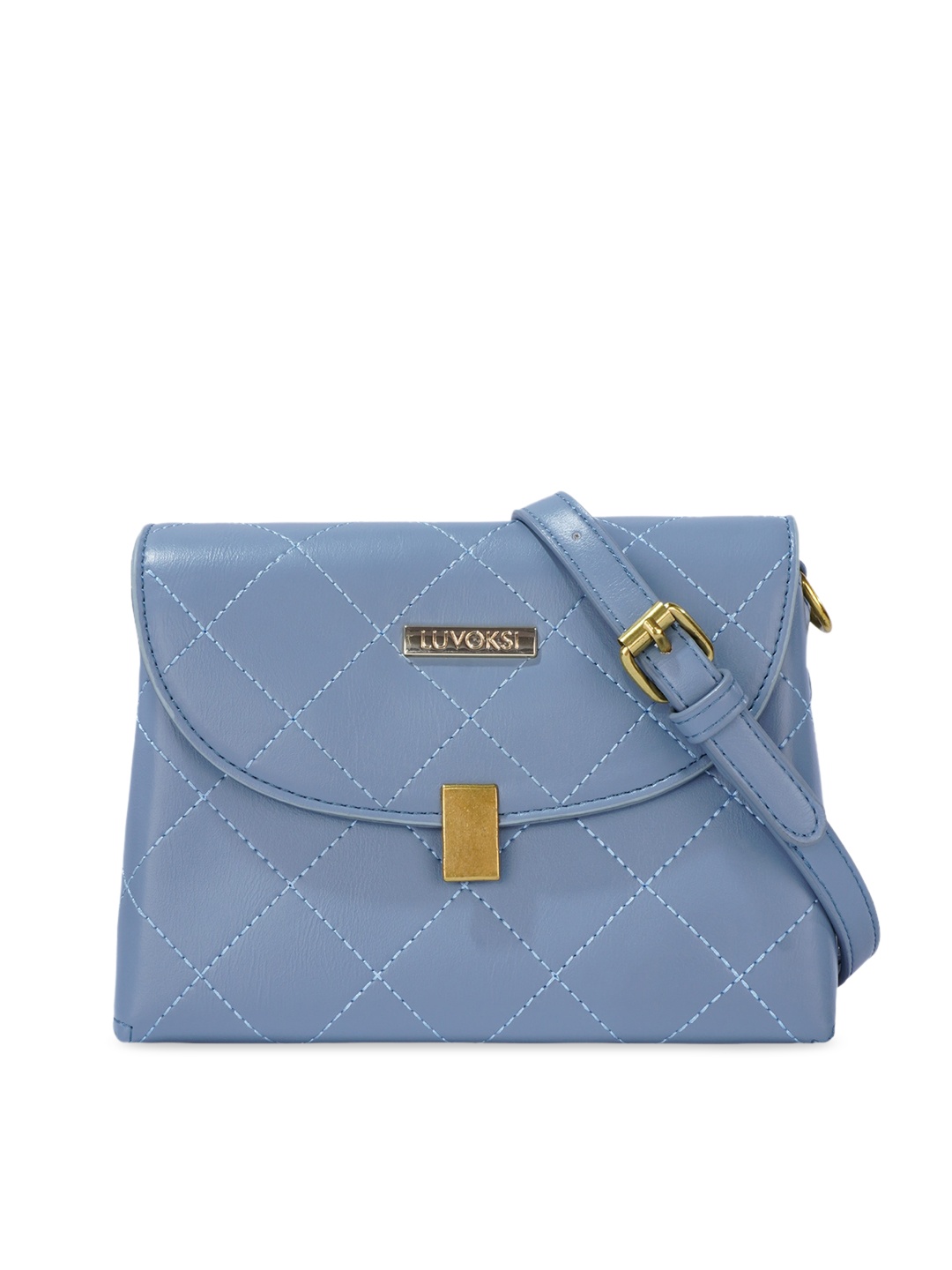 

Luvoksi Blue PU Structured Sling Bag with Tasselled
