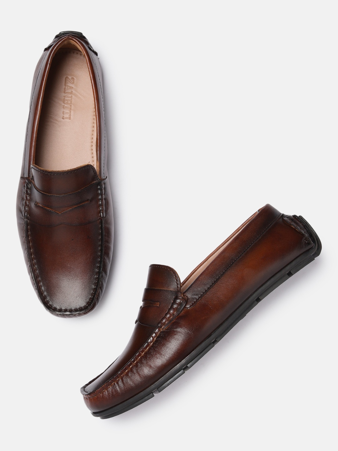 

ZZANETTI Men Brown Leather Loafers