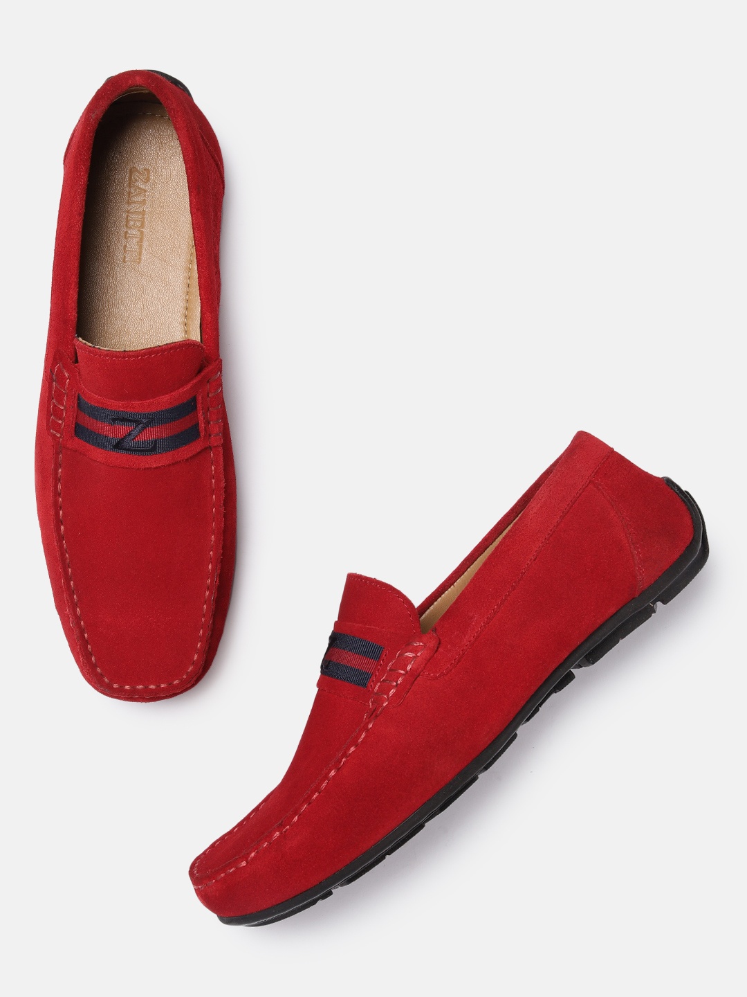 

ZZANETTI Men Red Suede Loafers