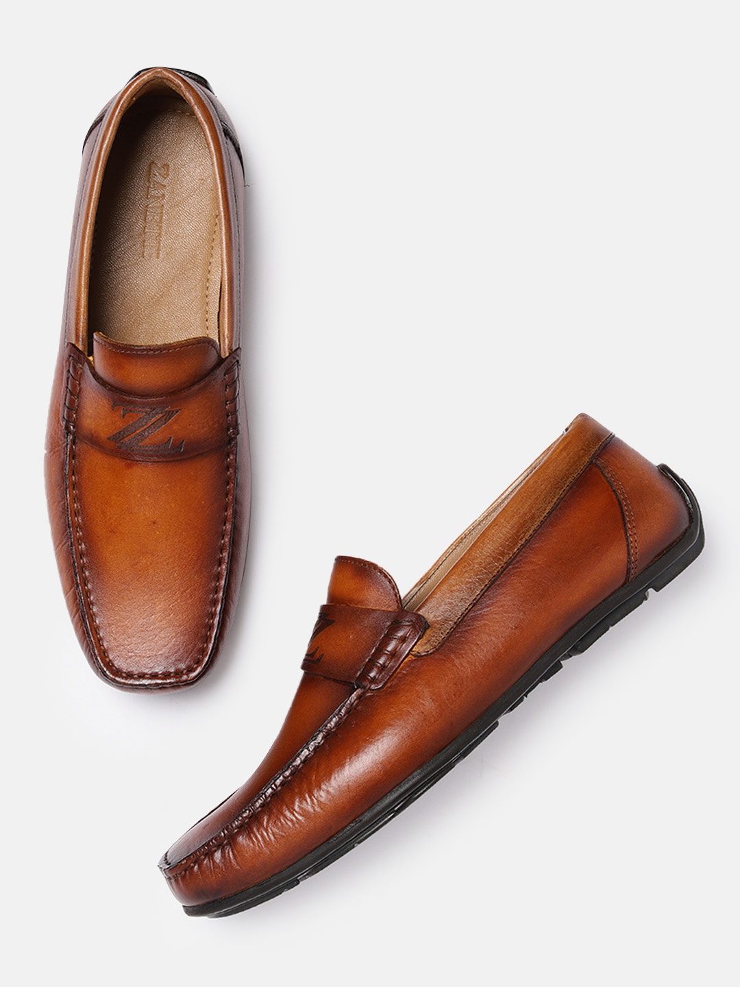 

ZZANETTI Men Tan Leather Loafers