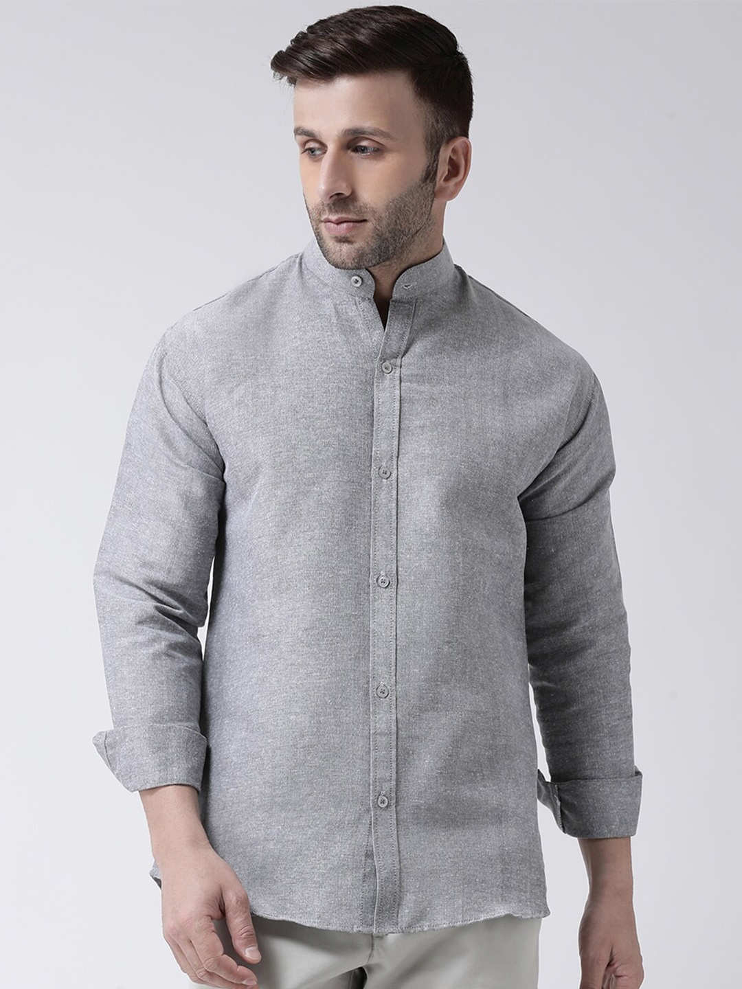 

KHADIO Men Grey Casual Shirt