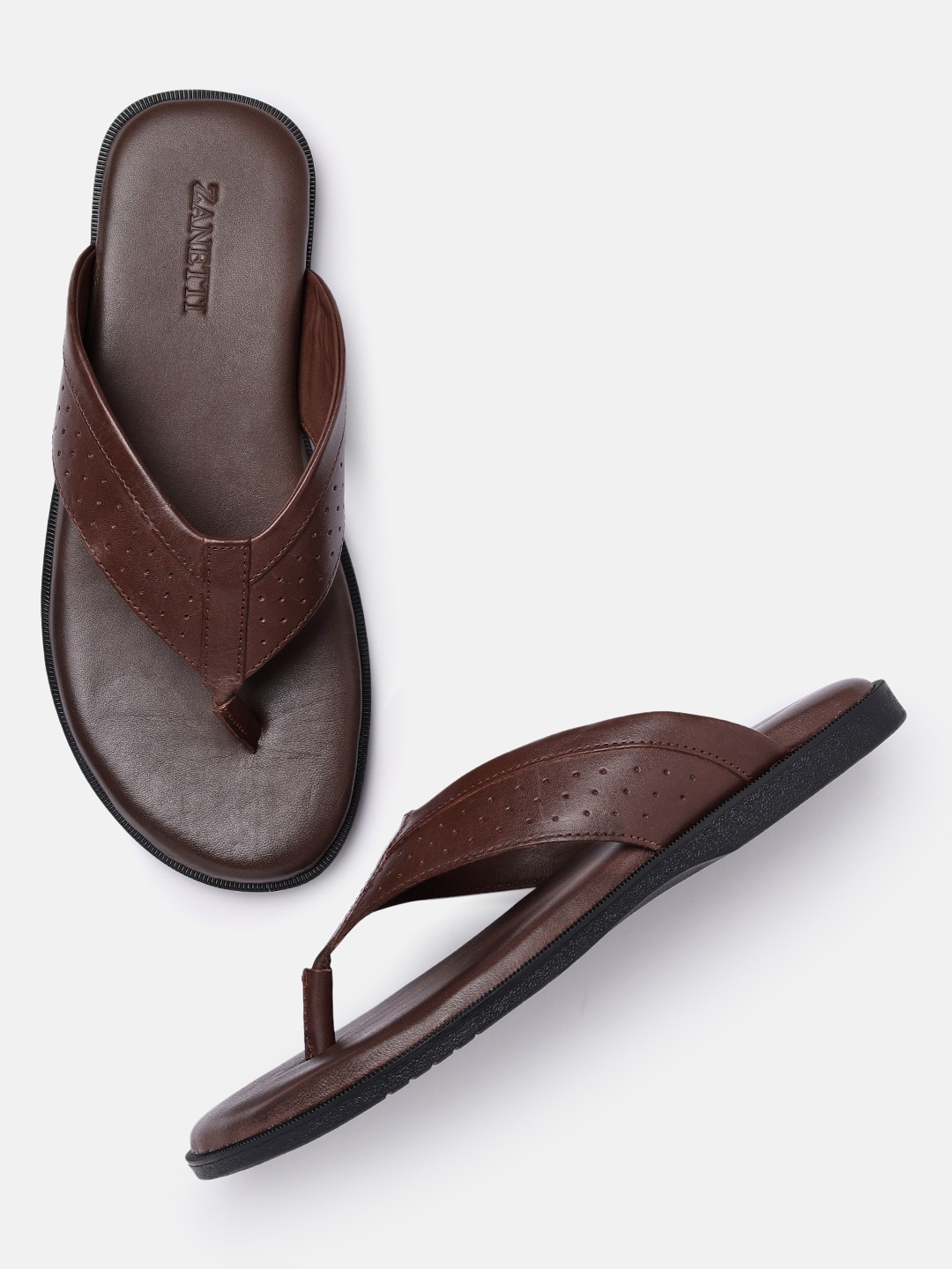 

ZZANETTI Men Brown Daily Leather Comfort Sandals