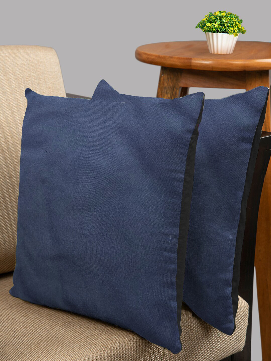 

HOUZZCODE Blue Set of 2 Square Cushion Covers