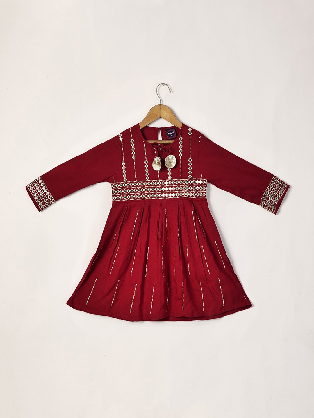 

Ishin Maroon Embellished Top