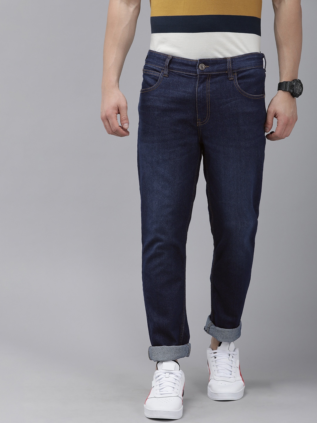 

French Connection Men Blue Slim Fit Light Fade Stretchable Jeans