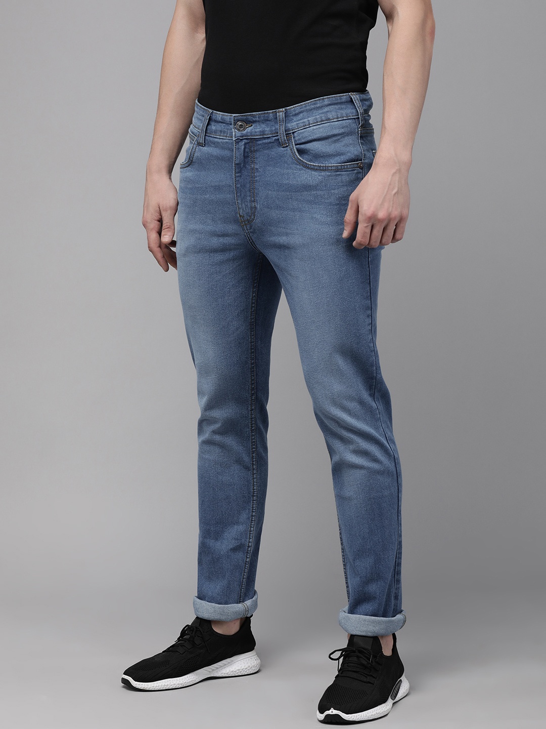 

French Connection Men Blue Slim Fit Mid-Rise Light Fade Jeans