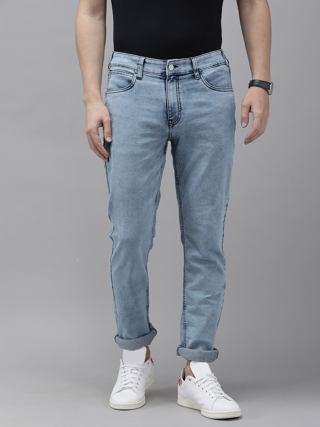 

French Connection Men Blue Slim Fit Light Fade Stretchable Jeans