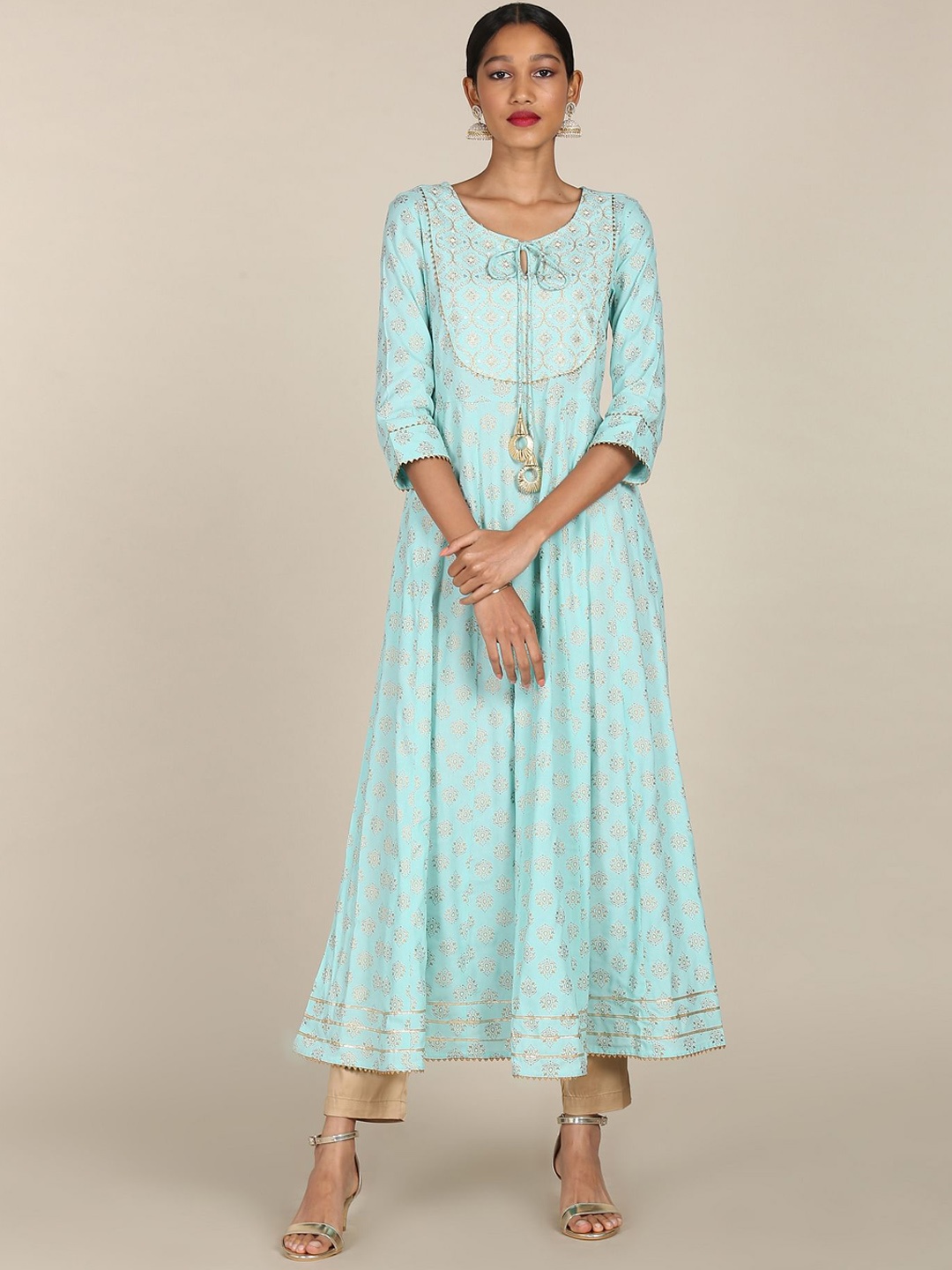 

Anahi Women Blue Ethnic Motifs Printed Anarkali Kurta