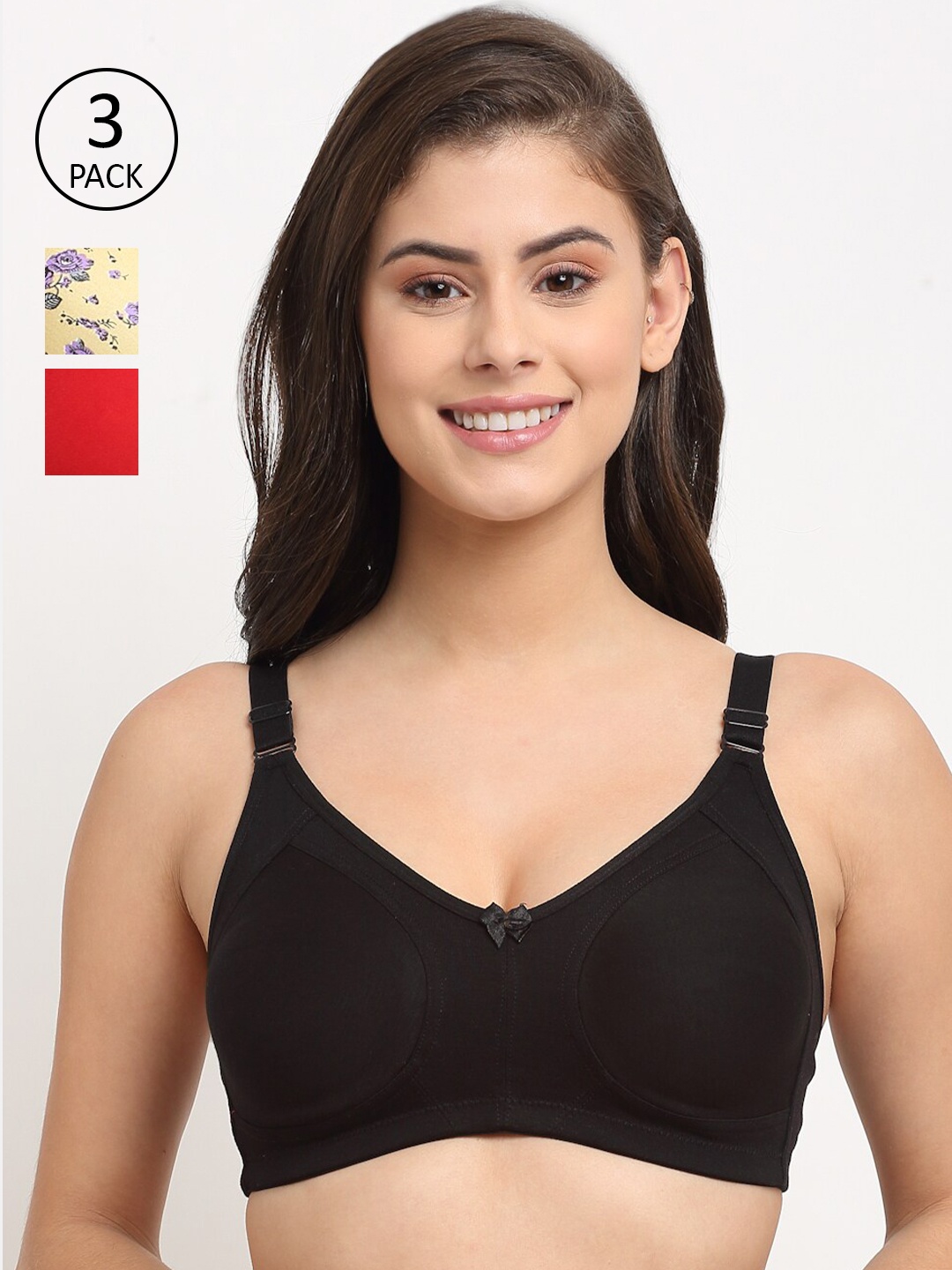 

Friskers Pack Of 3 Bra Lightly Padded, Yellow