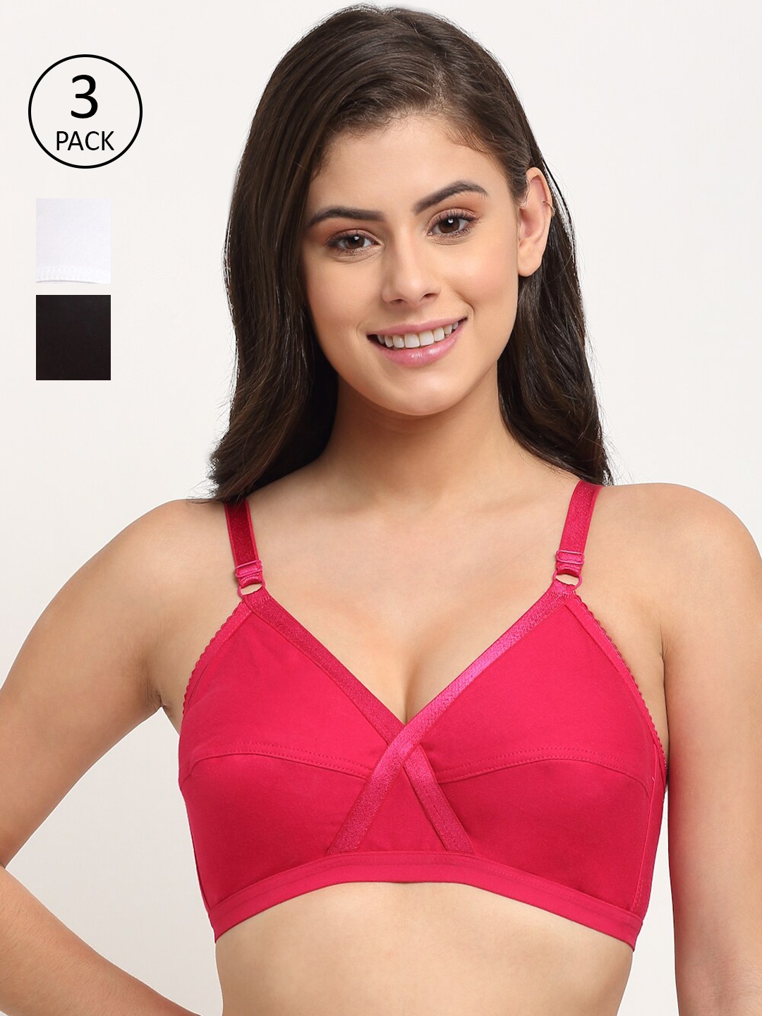 

Friskers Pack of 3 White & Black Everyday Bra 2O-312-02-312-15-318-01-30