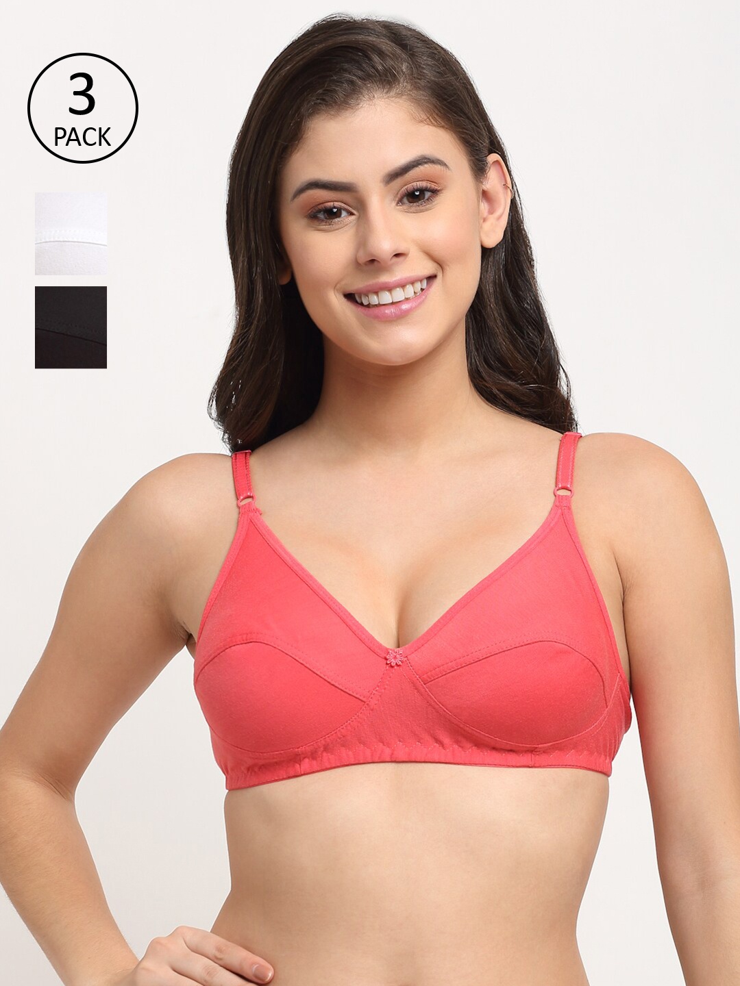 

Friskers Black & White Pack of 3 Bras 2O-312-01-312-02-314-08-30