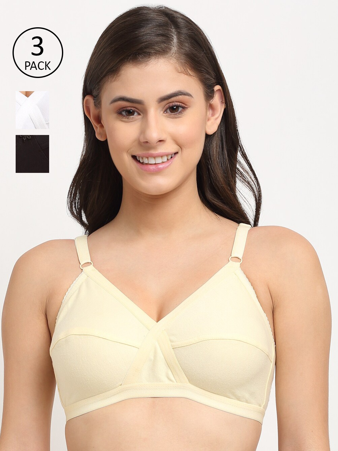 

Friskers Pack of 3 White & Cream-Coloured Everyday Bra 2O-312-02-312-09-318-01-30
