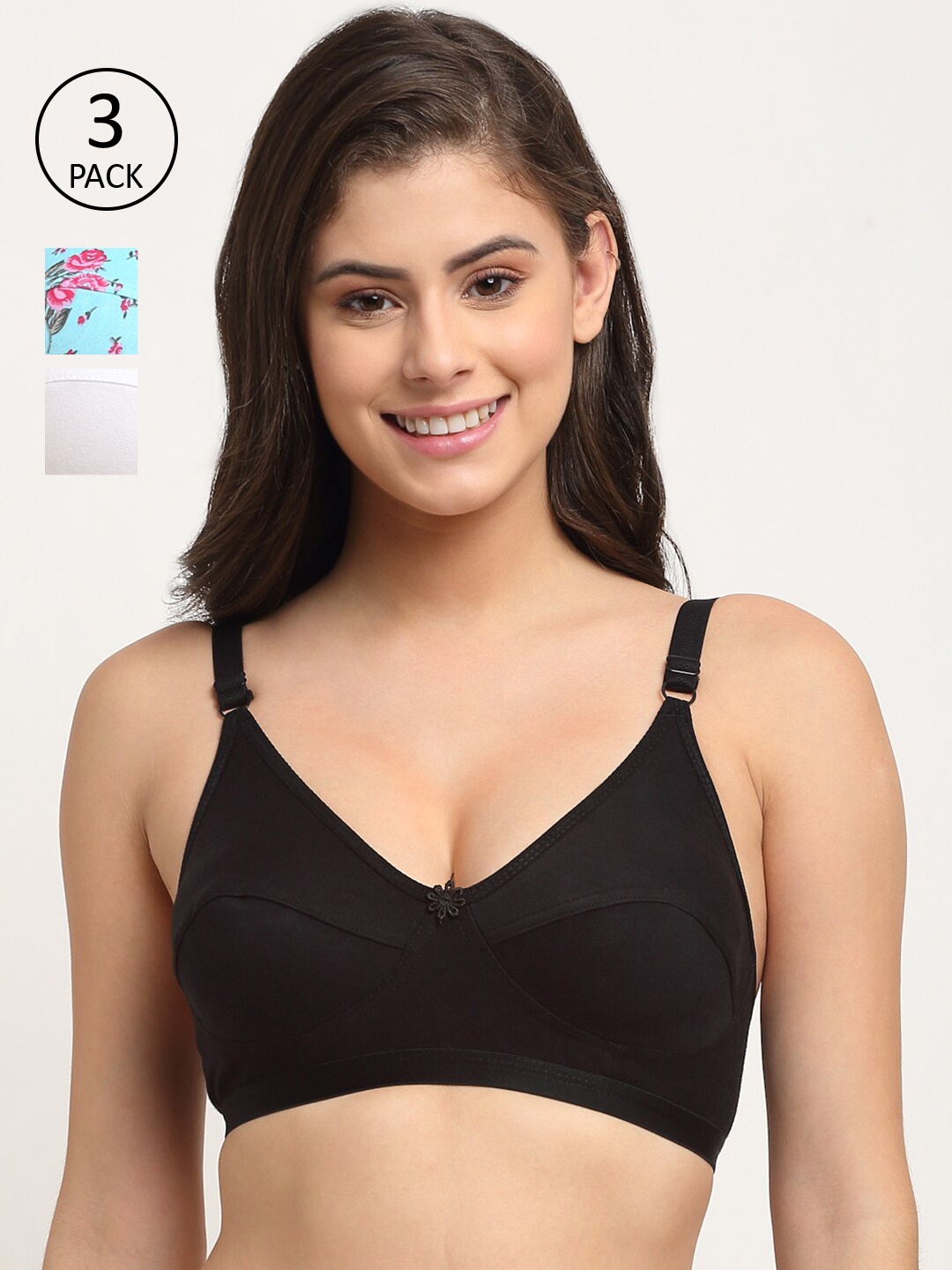 

Friskers Pack Of 3 Non Padded Bra 2O-312-02-313-20-318-01-30, White