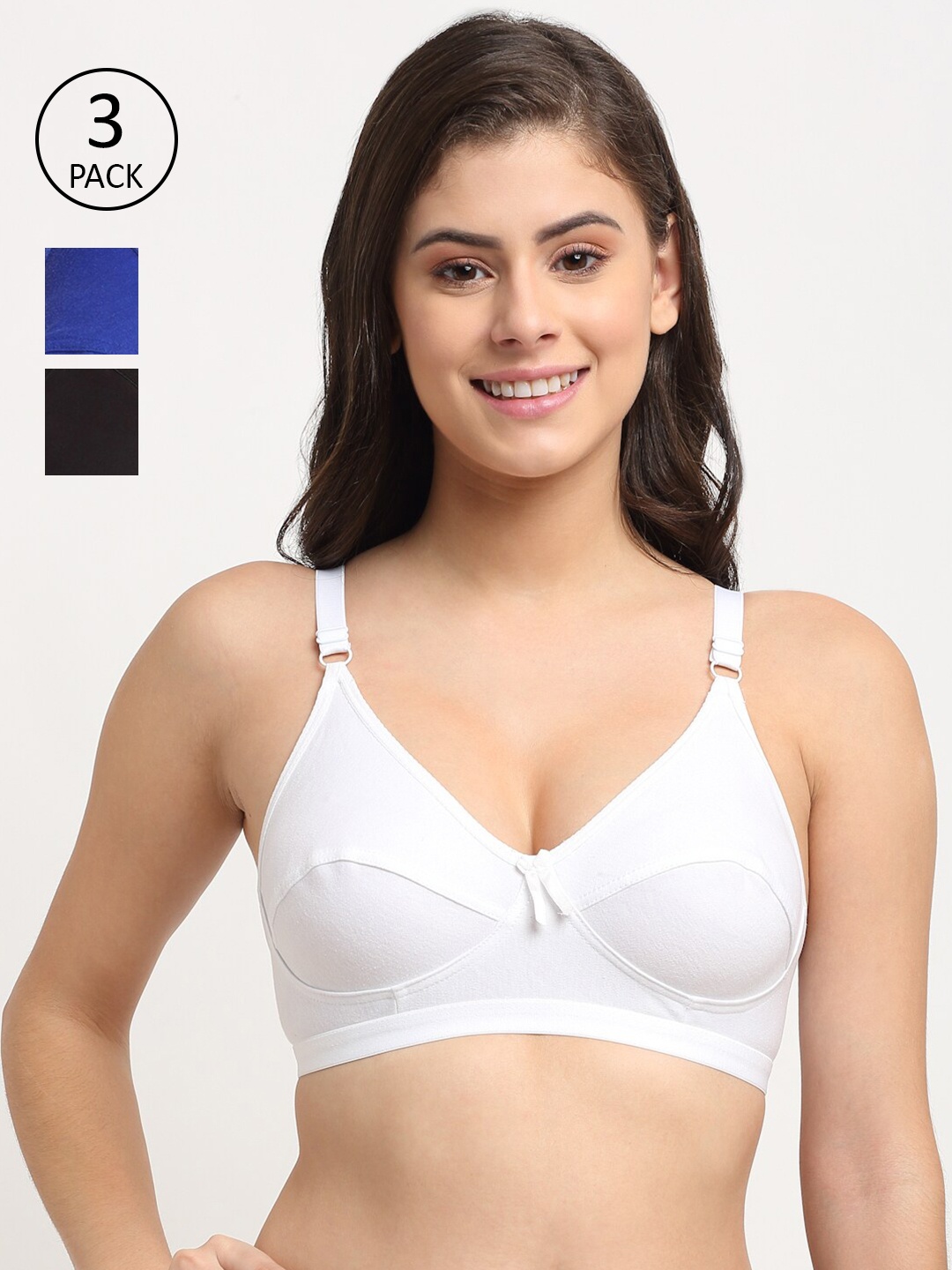 

Friskers Pack Of 3 Non Padded Bra 2O-312-01-314-05-318-02-30, Black