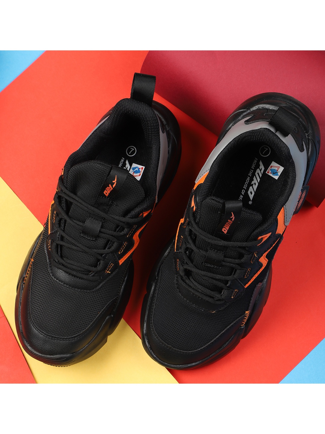 

FURO by Red Chief Men Black Mesh Running Non-Marking Shoes