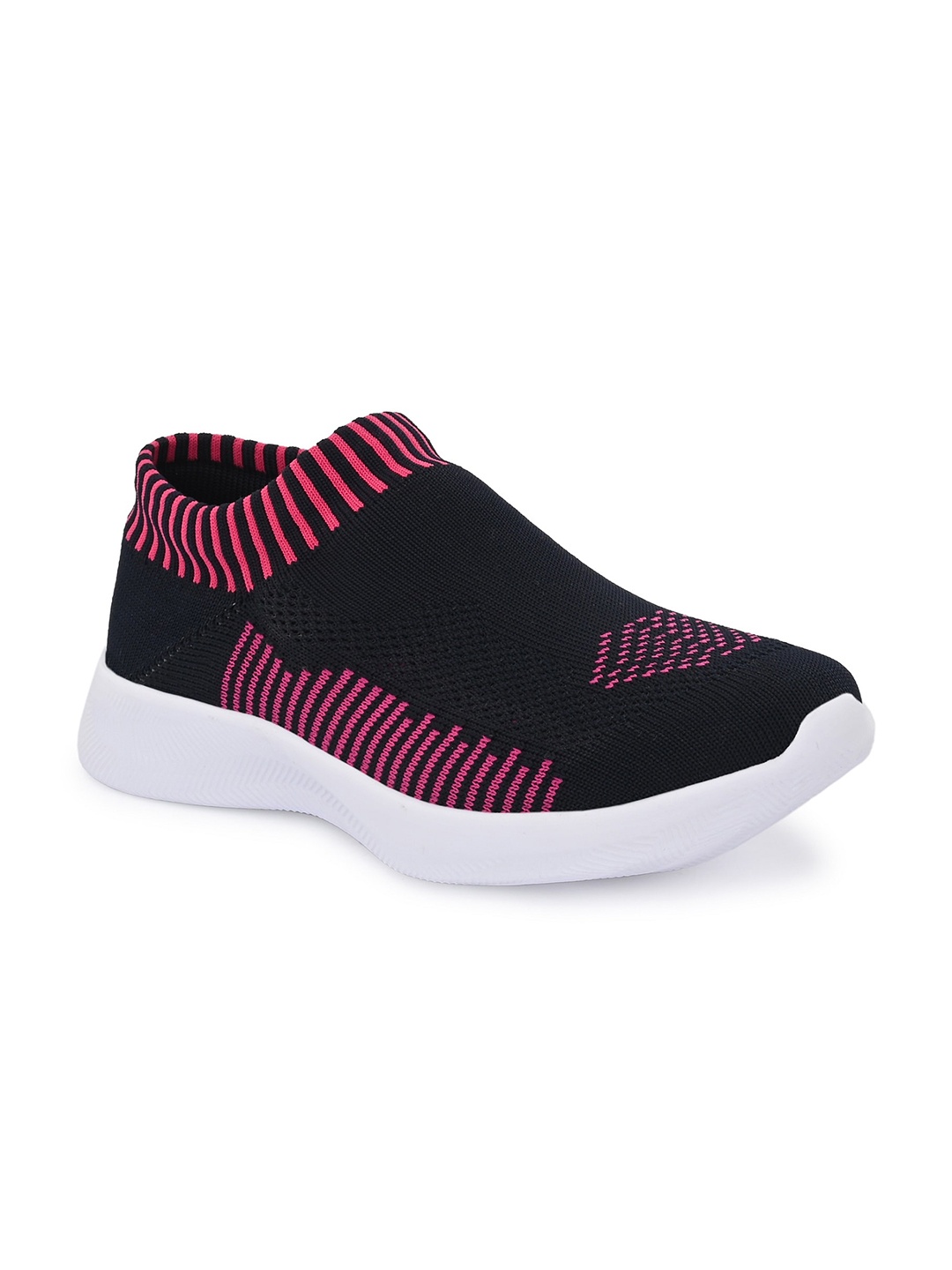 

TimberWood Women Black & Pink Textile Walking Non-Marking Shoes