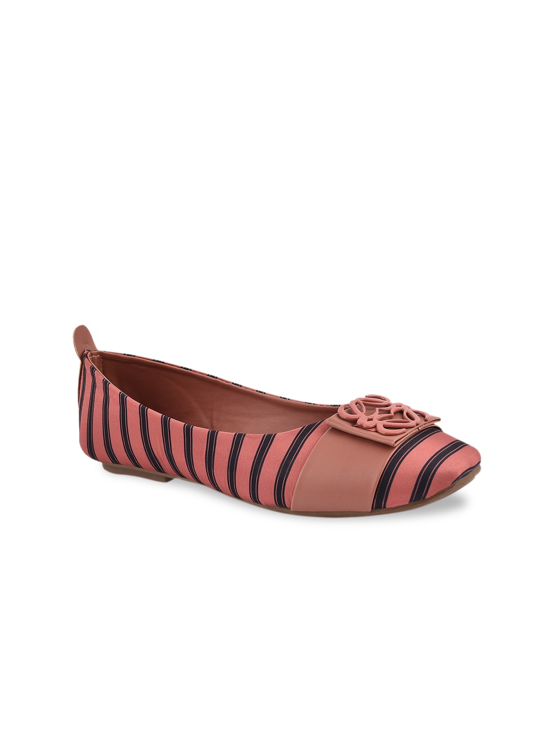 

Stelatoes Woman Peach Striped Bows Ballerinas