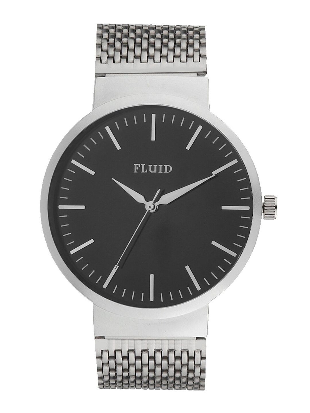 

FLUID Men Black Dial & Silver Toned Bracelet Style Straps Analogue Watch FL-814G-BK01