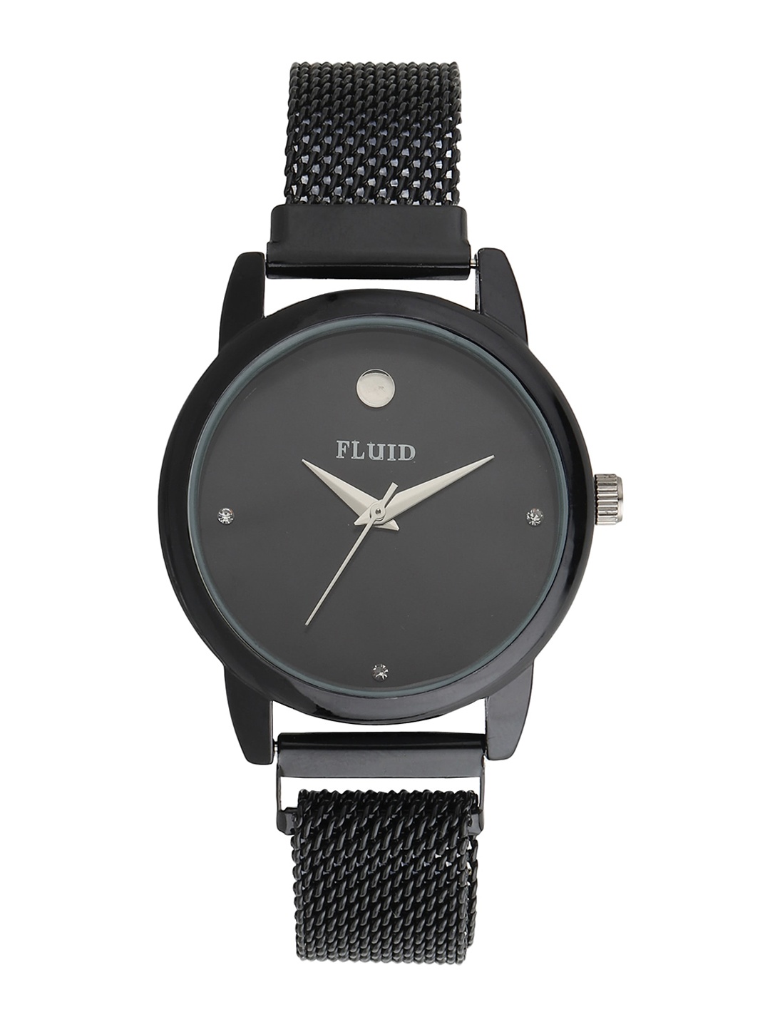 

FLUID Man Black Embellished Dial & Black Bracelet Style Straps Analogue Watch