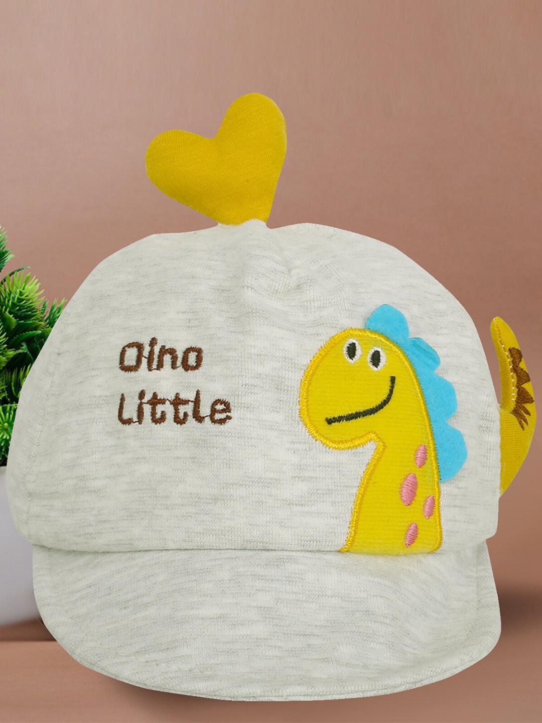 

Baby Moo Unisex Kids Grey & Yellow Printed Ascot Cap