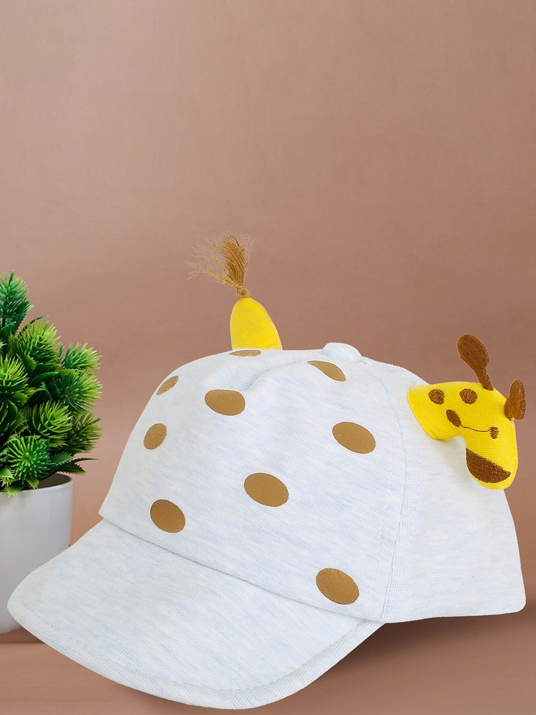 

Baby Moo Kids Blue & Yellow 3D Giraffe Printed Cotton Baseball Cap