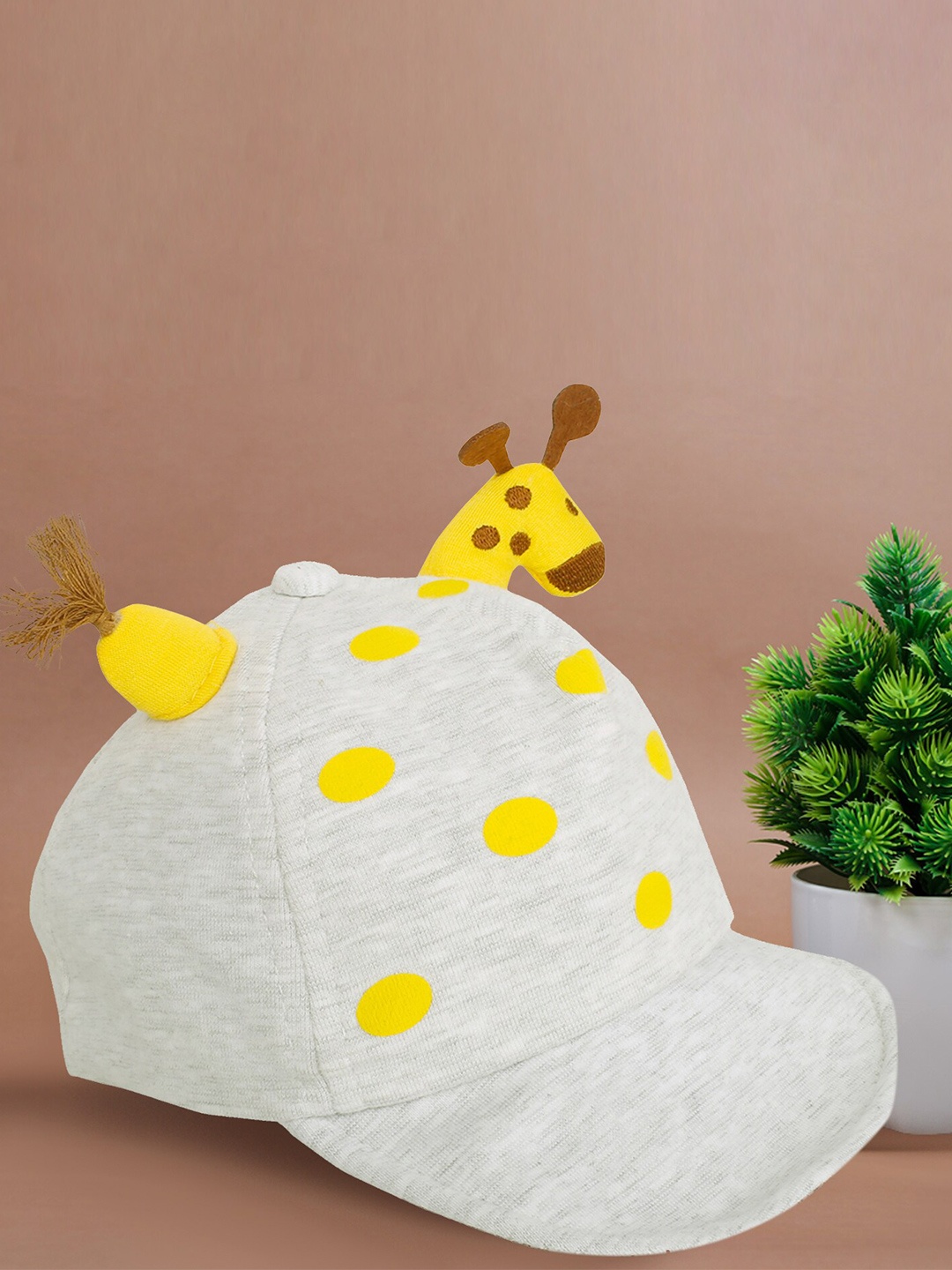 

Baby Moo Unisex Kids Grey & Yellow 3D Giraffe Baseball Cap