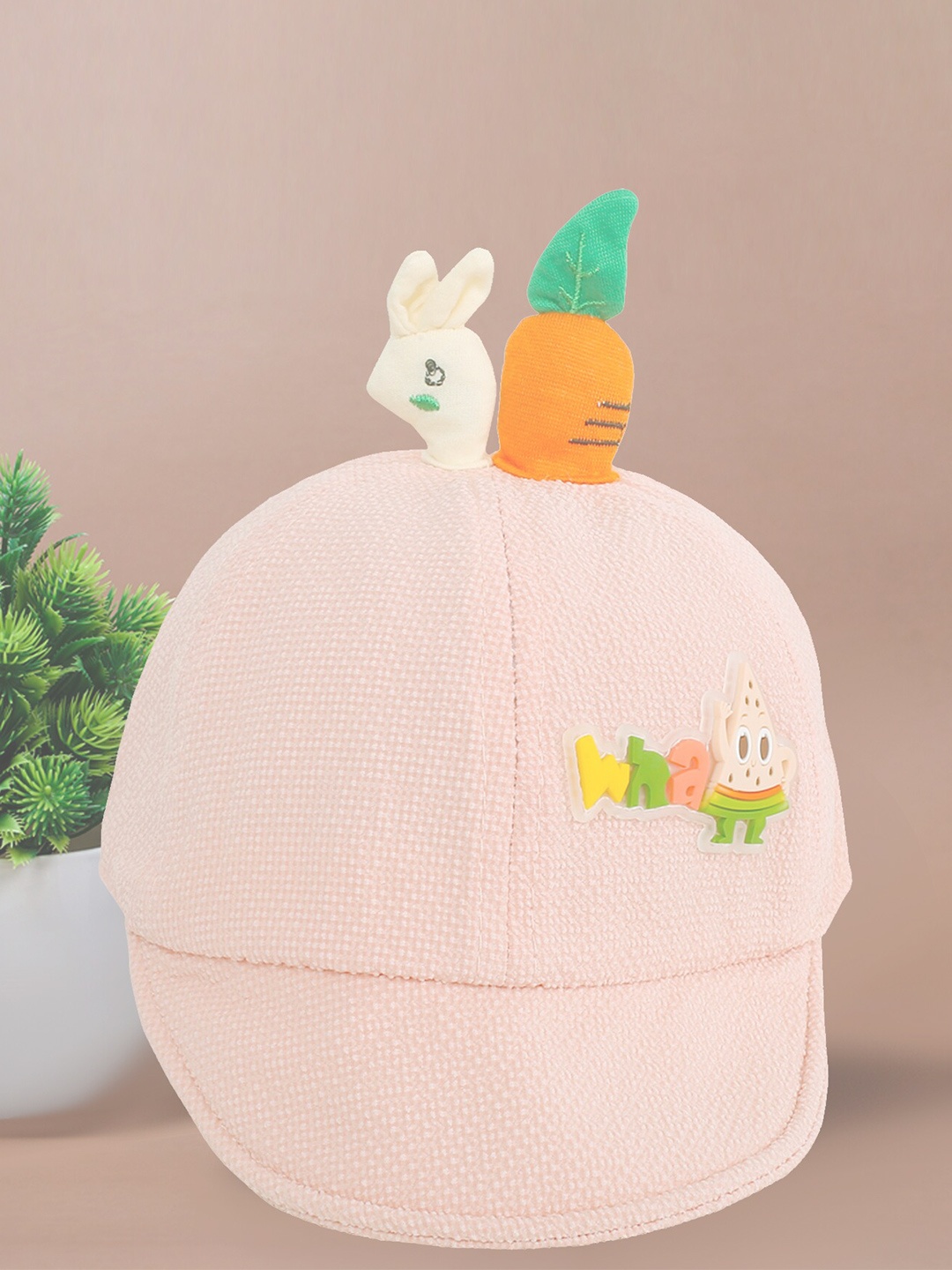 

Baby Moo Unisex Kids Pink & Orange Printed Baseball Cap