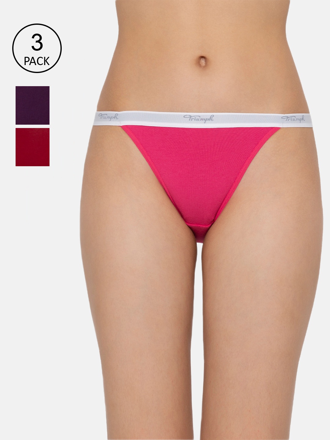 

Triumph Pack of 3 Stretty Cotton 141 Everyday Comfort Tanga Brief, Multi