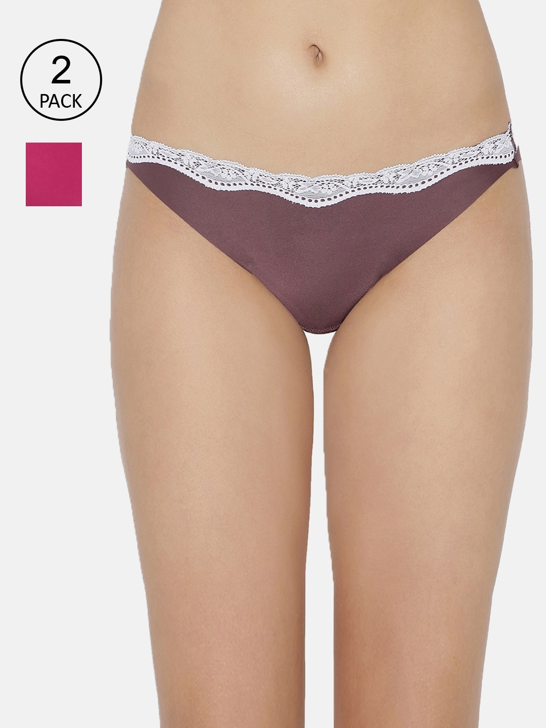 

Triumph Stretty 124 Tanga Independent Everyday Lace Brief - Pack of 2, Fuchsia