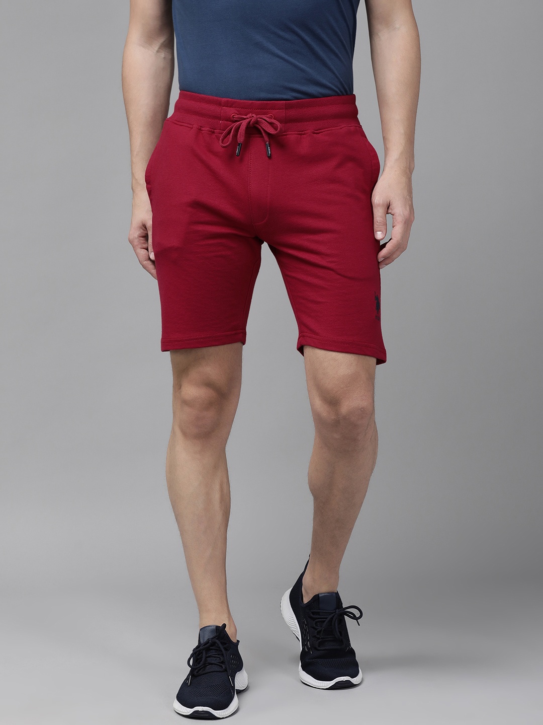 

U S Polo Assn Men Maroon Solid Slim Fit Regular Shorts